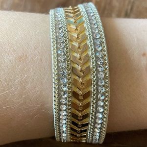 Silver and gold magnetic clasp cuff